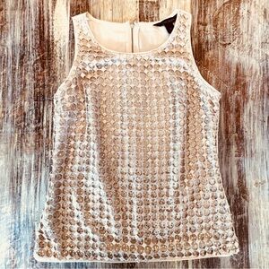 Vintage White House Black Market Rose Gold Sparkle Tank XS NWOT Y2K WHBM